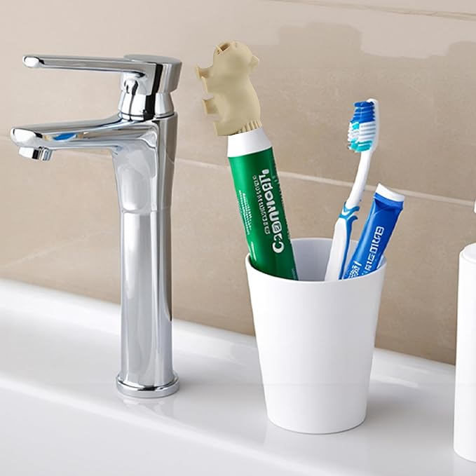 Gag Gifts - 1 PC White Elephant Gifts, Toothpaste Dispenser, Toothpaste Squeezer, Pranks 3D Printed Self Closing Toothpaste Caps Bathroom Accessories for Bathroom Toothbrush Holders for Cat Lovers