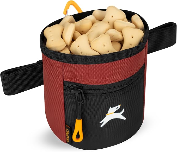 OllyDog, Goodie Treat Bag, Dog Treat Training Pouch | Magnetic Closure | 3 Ways to Wear | Hands-Free Waist Belt | Water-Resistant Recycled Vegan Fabric (Cider)