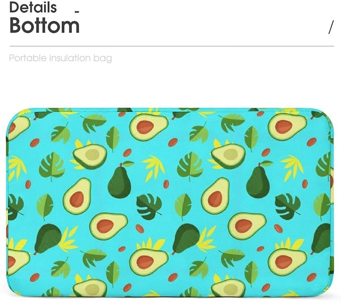 Insulated Tote Bag, Avocado Leaf Green | Lightweight Spacious Lunch Cooler Bag, Leak Proof, for Camping Office, Multi Functional Lunch Box Organizer