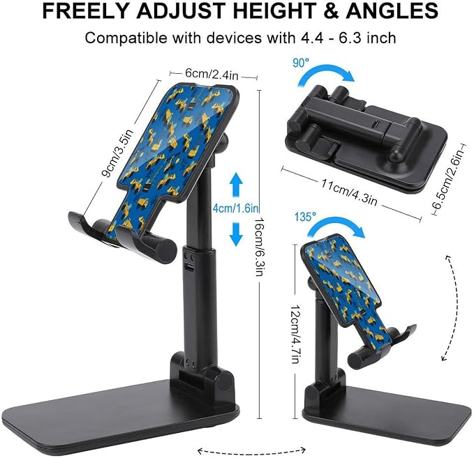 Multi Angle Foldable Engineering Car Blue Cell Phone Desk Stand