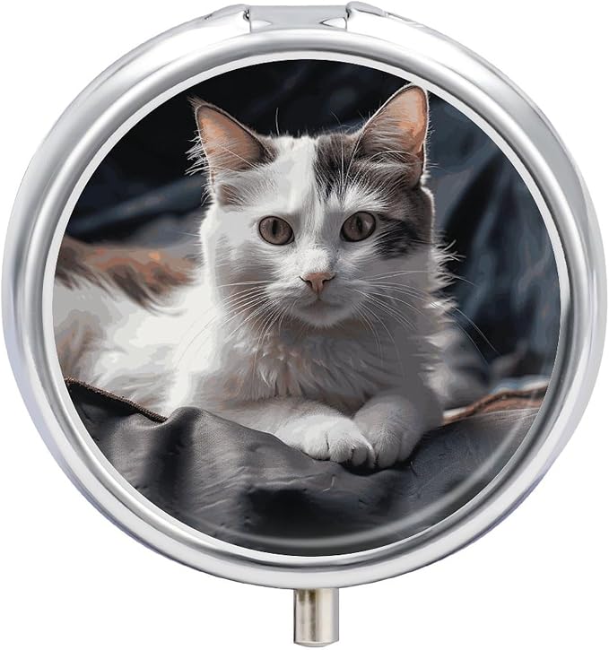 Pill Box Portable The Pet on The Mattress Pill Case Cute Pill Organizer for Vitamins Supplements