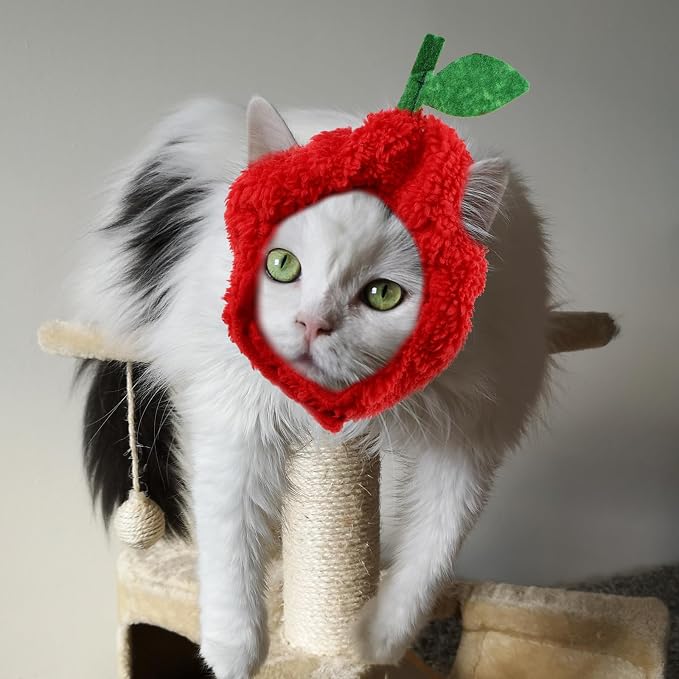 POPETPOP 4pcs Cute Pet Party Hat for Dogs and Cats, Fruit-Shaped Cloth Headwear with Fine Workmanship, Practical and Stylish Cosplay Accessory for Birthday and Festival Events