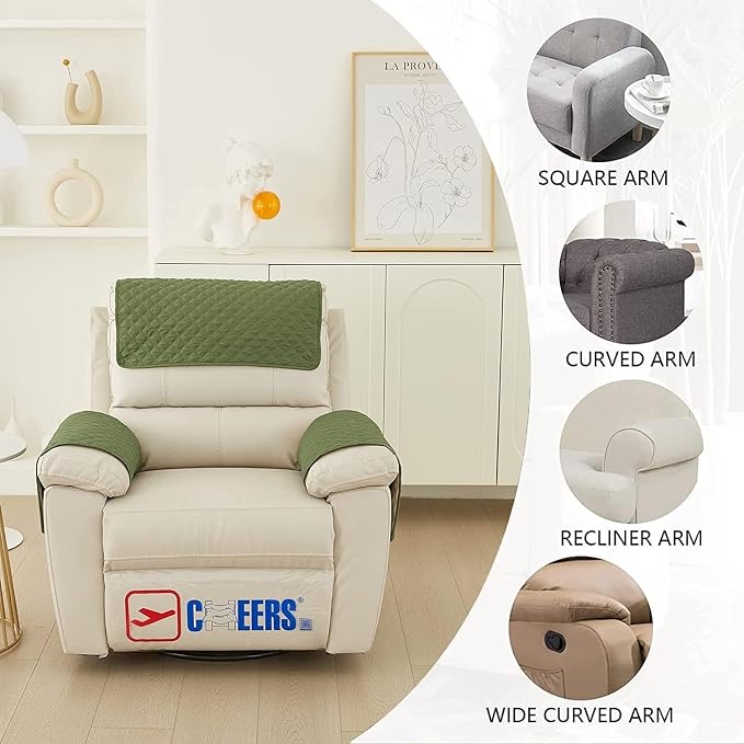 XMAYODS 3 Pcs Recliner Covers Sherpa Arm Covers for Recliner Chair with Storage Pockets Headrest Cover for Recliner Chair Armchair Slipcovers for Sofa Recliner Protector (Color : #3)