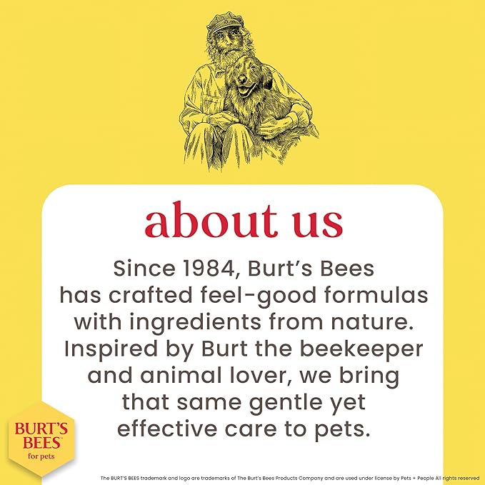 BURT'S BEES FOR PETS Cat Dander Remover Wipes, Unscented Soft Grooming Cloths with Colloidal Oat Flour + Aloe, Helps Reduce Flaking Between Baths for Cats & Kittens, 50 Count - Pack