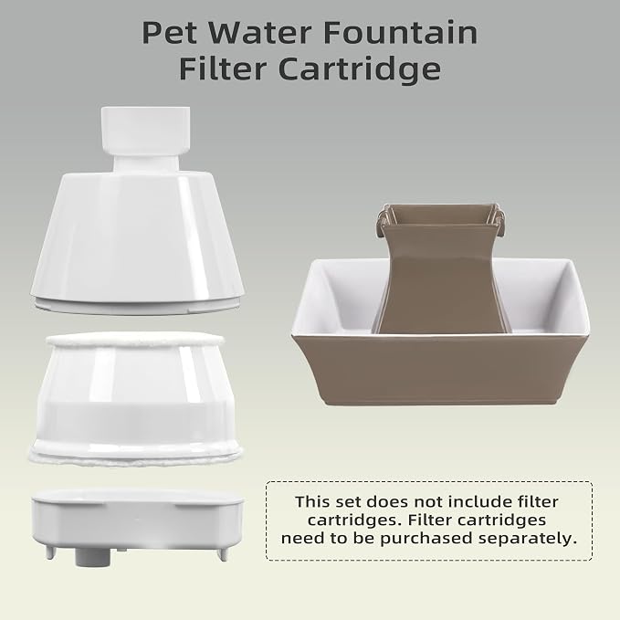 Cat Water Fountain Replacement Filter Housing & Silicone Nozzle Plug Set Pet Water Dispenser, Pet Fountain Parts Accessories (B. 1 Housing+2 Silicone Nozzle Plug)