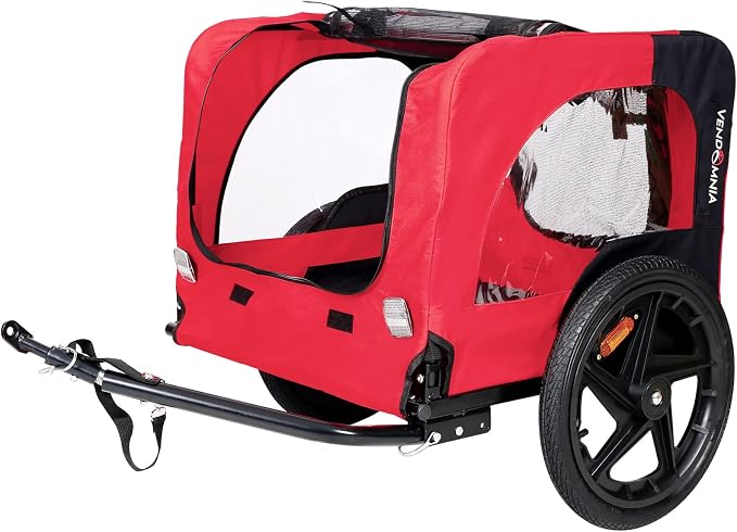 ZeHuoGe Pet Bike Trailer for Small to Medium Pets, Pet Cart Bicycle Wagon,23.62”x17.71” Roomy Cabin, Foldable & Portable, Universal Fit for 20”-29” Bikes