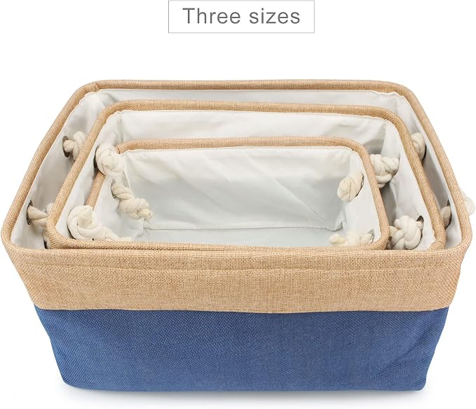 Personalized Dog Toy Storage Basket Bin Collapsible Customized Pet's Name Storage Box Organizer for Dog Toys、Dog Clothing、Dog Apparel & Accessories(Light Blue-S)
