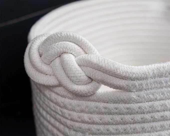 JUPPE Pet Dog Basket with Personalized Name, Dog Toys Storage Organizer Custom Cotton Rope Basket Nursery Decor (Pet Basket)