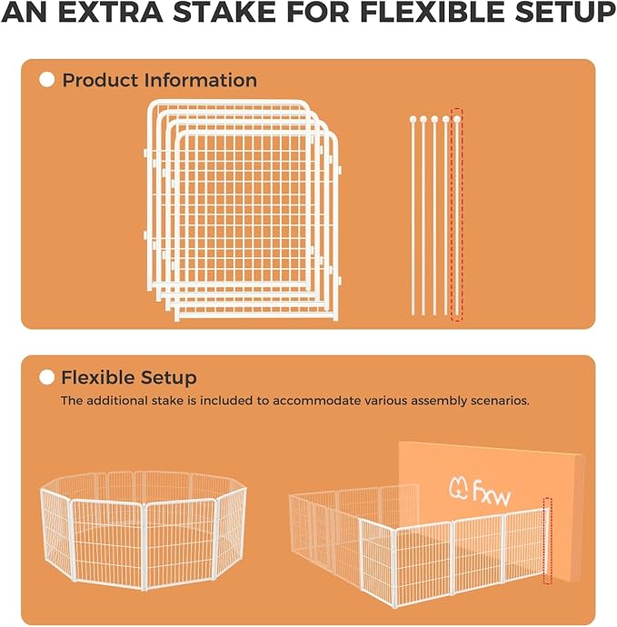 FXW Homeplus Indoor Dog Playpen, 32" H, 4 Panels, for Small & Medium Dogs | Stress-free play, Heavy-duty, Semi-open design, Easy setup, Threshold-free gate, Expandable, Patented
