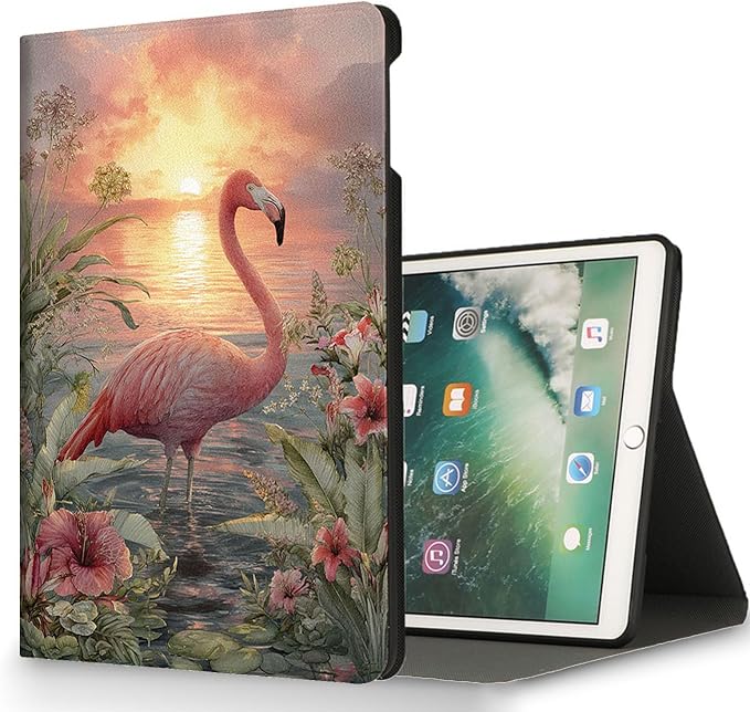 for Microsoft Surface Pro X/Pro X Plus-13 2019/2020/2021/2024 Tablet Case,Auto Wake/Sleep,Adjustable Stand Protective Cover - Flamingo Sunset