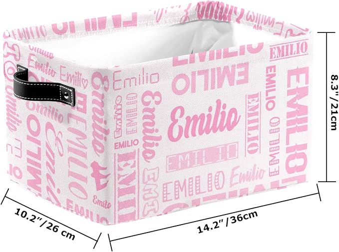 Personalized Toy Box Storage Bins for Boys Girls with Name, Kids Custom Storage Basket Cubes Organizer with Handles, Shelf Closet Storage Baskets Bin Customized Gift, 1 Pack