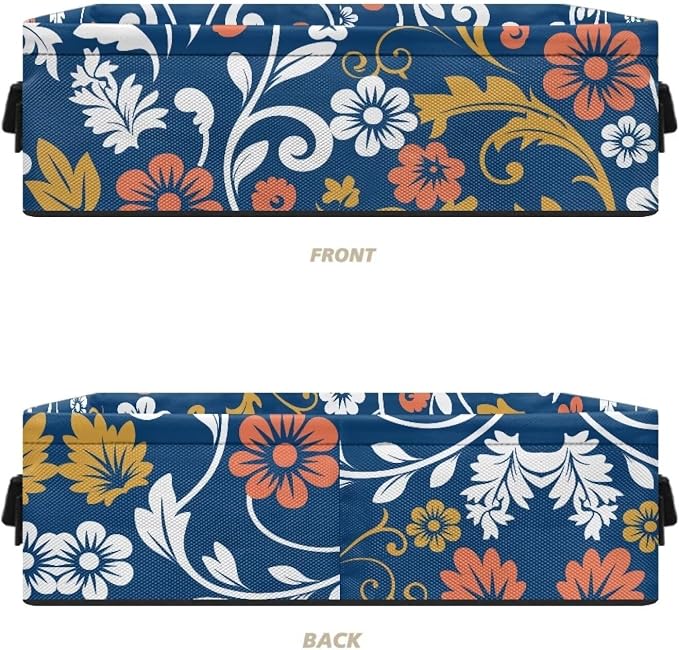 Blue Flower Print Toilet Paper Storage Basket Small Bathroom Baskets for Organizing Countertop Toilet Tank Topper Paper Basket Home Bedroom Nursery Living Room
