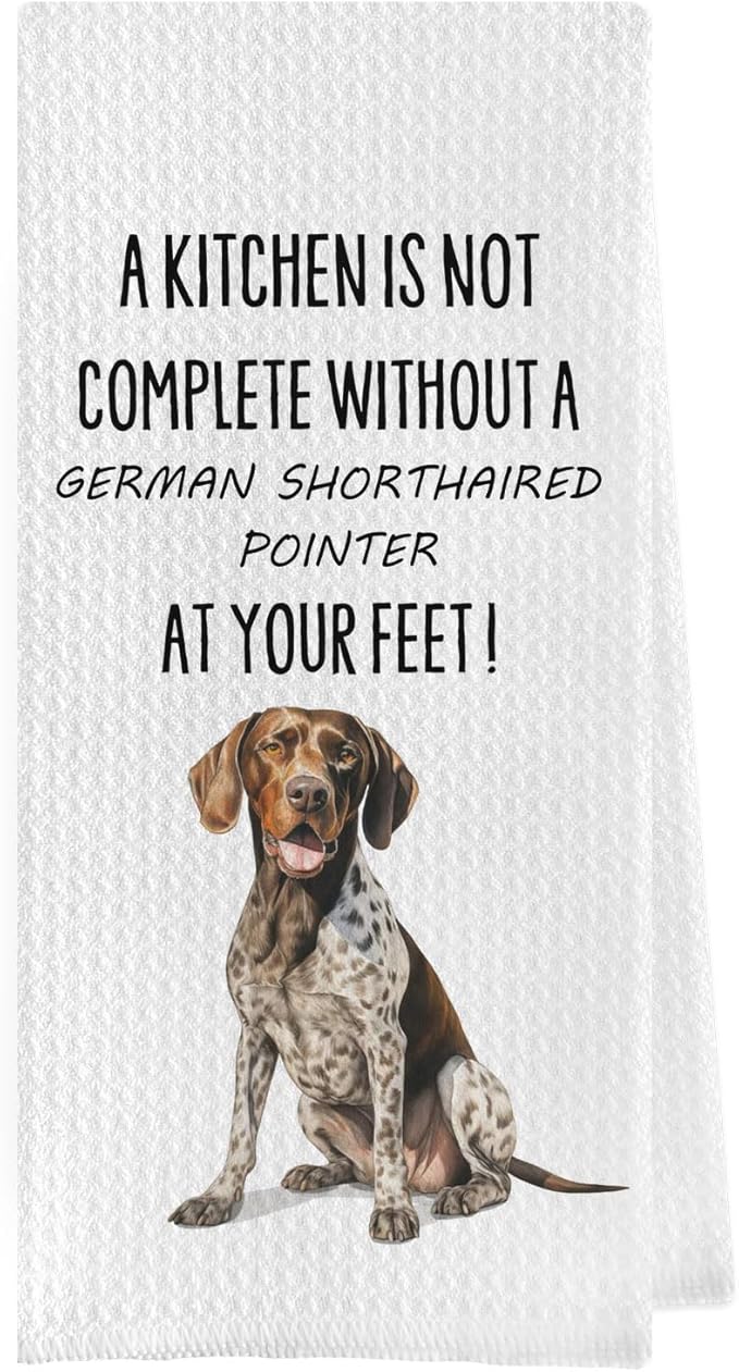 German Shorthaired Pointer Dish Towels - 100% Waffle Weave Microfiber Kitchen Towels, German Shorthaired Pointer Color, 16x24 Inches