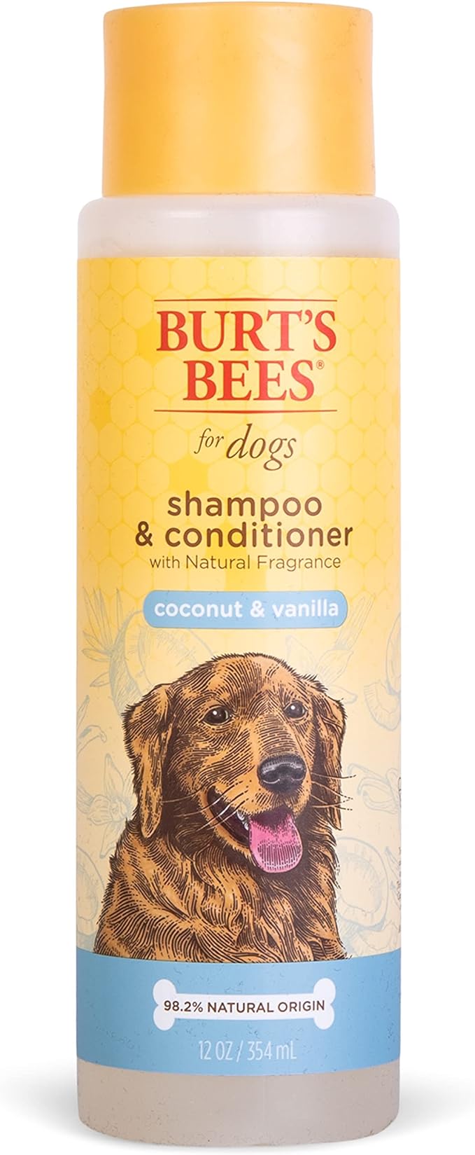 Burt's Bees for Pets Coconut Vanilla Shampoo & Conditioner - 2-in-1 Dog Shampoo and Conditioner with 98.2% Naturally Derived Ingredients - Coconut Vanilla Dog Shampoo & Conditioner