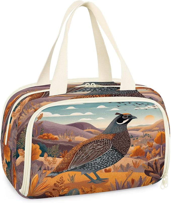 Grouse Travel Toiletry Bag for Women | Bird Wild Animal Lightweight Waterproof Makeup Cosmetic Bag Large Tote Organizer for Traveling, Toiletries, Accessories