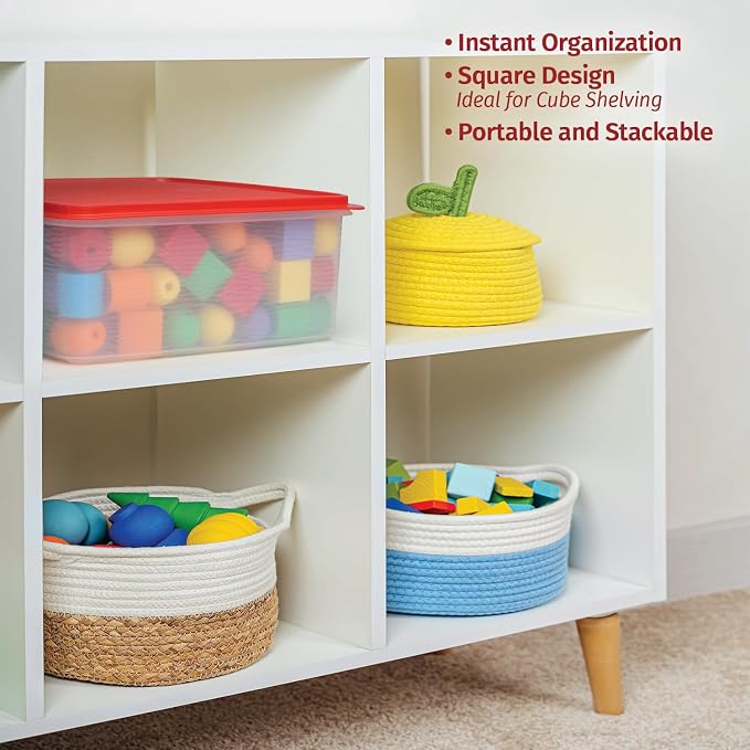 Plastic Storage Containers with Lids - 11L Storage Bins with Lids – Airtight Plastic Storage Bins for Food Storage, Pet Food, Rice– Stackable Clear Organizing Bins for Toy Storage, Garage, Pantry