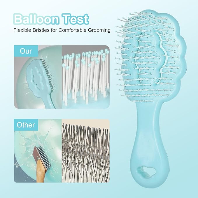 Cloud Shape Small Dog Grooming Brush - Perfect for Shih Tzus, Yorkies, and Maltipoos - Ideal Puppy Hair Brushes for Maltese and Small Breeds (Sky Blue）