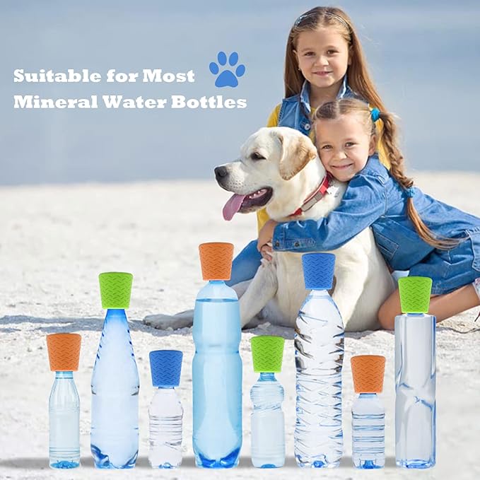 Silicone Dogs Shower Sprayer Head Attachment - Pet Shower Cap Sprinkler | Portable Outdoor Shower Heads for Camping, Hiking, Beach - Fits Most Plastic Mineral Water Bottle, 1 Pack Blue