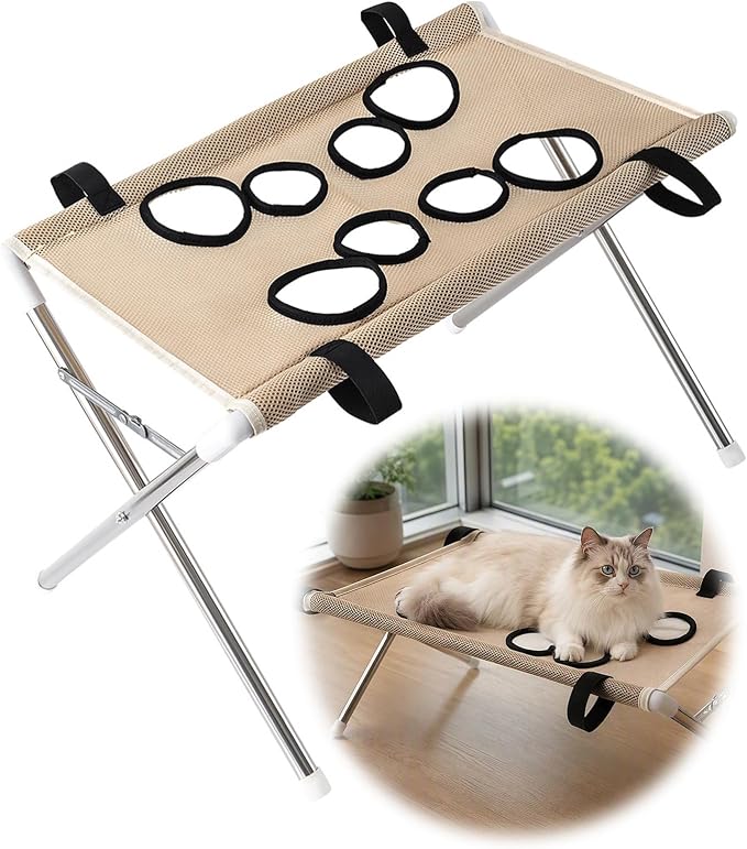 Foldable Dog Grooming Table, Pet Hammock with Stand for Small Dogs & Cats