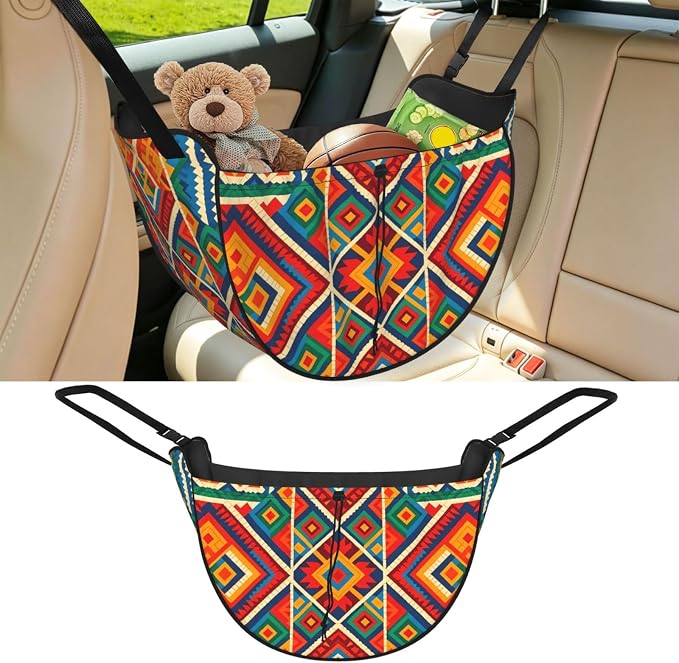 Guatemala Weave Car Seat Organizer-Backseat Storage Bag for Travel | Waterproof Durable. Holds Snacks Gear Essentials. Fits Most Cars.