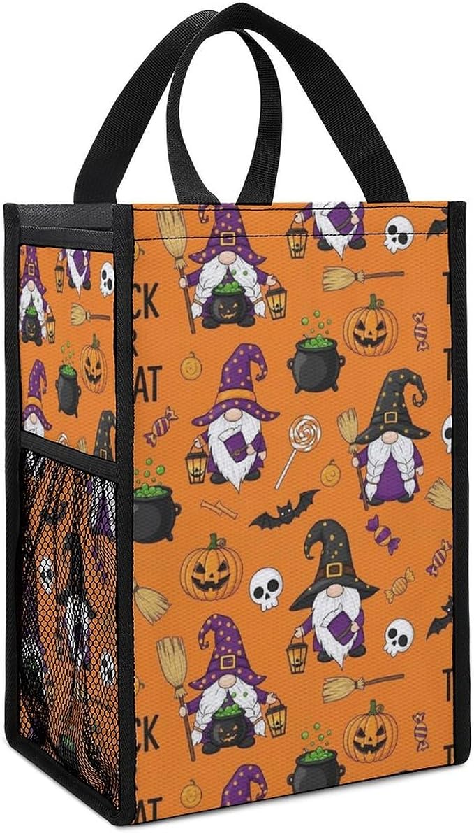 Reusable Insulated Lunch Bag Portable Thermal Lunch Box Compatible with Halloween Funny Witches Gnome Cute Cartoon Picnic Cooler Organizer Totes Food Containers Bag