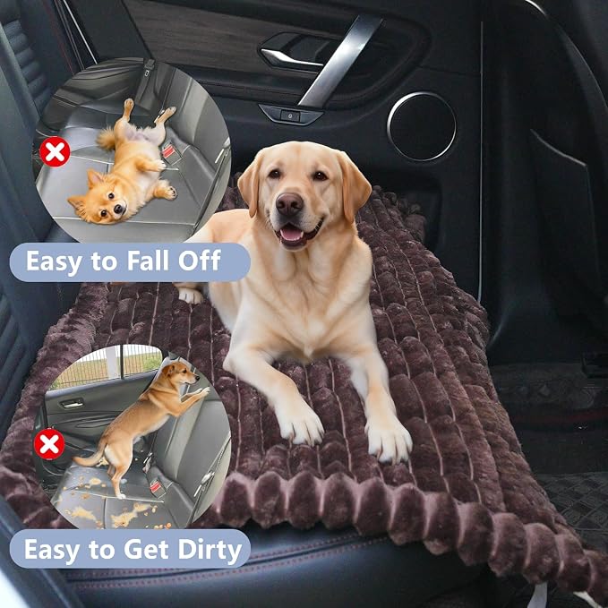 Dog Bed for Car Back Seat, Waterproof Dog Blanket for Car, Dark Brown | Dog Bed for Car, Back Seat Dog Bed, Washable & Non-Slip Travel Pet Mat for For the Back Seat and Trunk, Fits Car, Truck & SUV