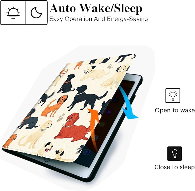 for Microsoft Surface Pro 8-13" 2021 Tablet Case,Auto Wake/Sleep,Adjustable Stand Protective Cover - Cute Cartoon Dog