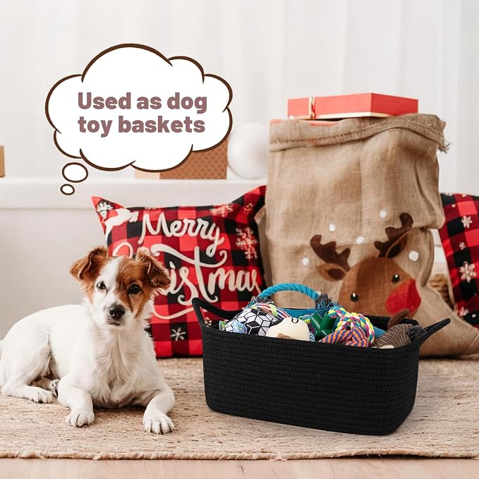 OIASKET Gift Basket Empty with Handle, Small Woven Baskets for Gifts Empty | 13.6"x10"x5.9", Baby Shower Toy Storage Baskets, Dog Toy Storage for Organizing, with Gift Bag Ribbon Tissue Paper