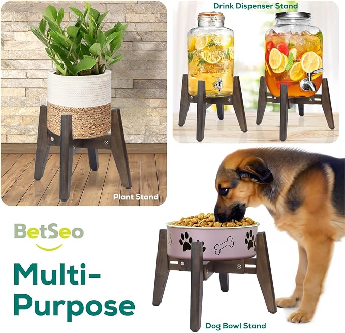 Dog Bowl Stand for Water/Food - Adjust with Lock - Dog Water Fountain Holder, Elevates Pet Food and Water Feeder Bowls (Bowl not Included) (1 Pack - (Height 10.4" Width 8-11.5")