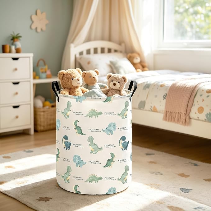 Storage Basket, Nursery Hamper Dragon | Foldable with Waterproof PE Coating Organizer Bin for Kids Boys and Girls,Office,Bedroom,Clothes