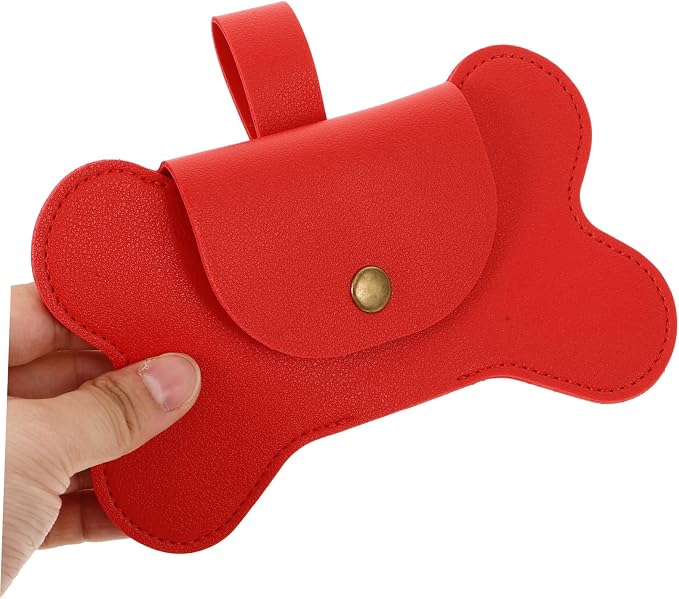Kisangel Dog Waste Bag Holder Convenient Poop Bag Dispenser for Leash Durable PU Material Easy Attachment for Hiking Camping and Daily Walks