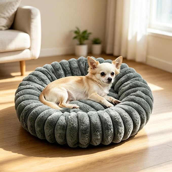 Cat and Dog Sleeping Mat, Round Pet Relaxation Bed | Washable Puppy Kitten Donut Bed | Non-Slip Round Comfortable Thick Dog Bed Cat Sofa For Small Dogs, Cat