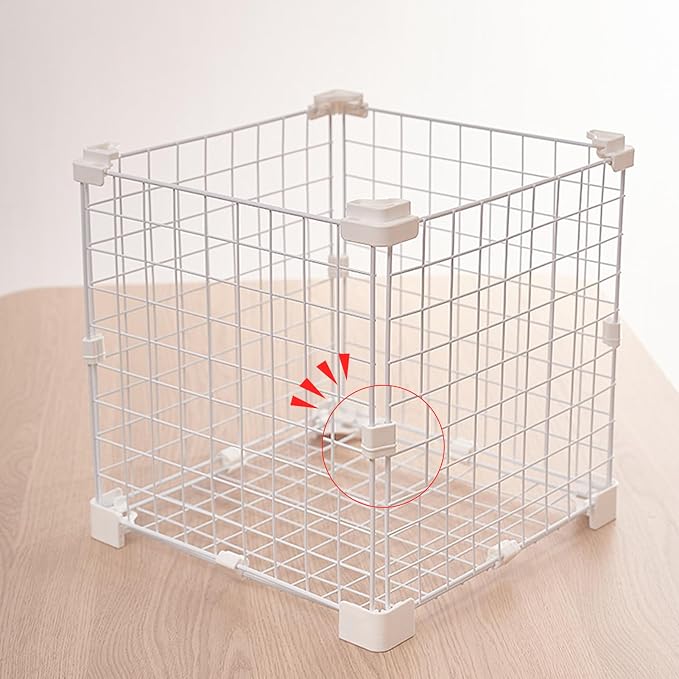 Pet Cage Wire Connectors Multifunction Tight-Fit | Cube Organizer Grid Connectors for Home Dorm Apartment Bedroom Toy Case Animals Crate Closet Organization
