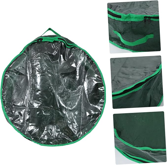 1pc Storage Bag for Wreaths Clear Window Design Container for Holiday Decorations for Christmas Party Supplies Storage