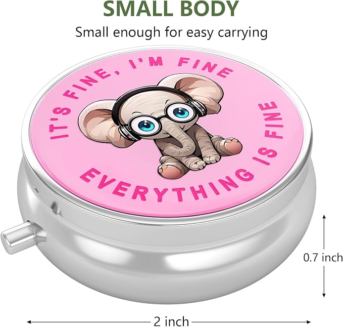 Pill Box, Small Pill Case for Purse & Pocket, Travel Medicine Organizer | Cute Travel Medicine Organizer, Portable Medicine Container Holder to Hold Vitamins, Medication, Fish Oil & Supplement