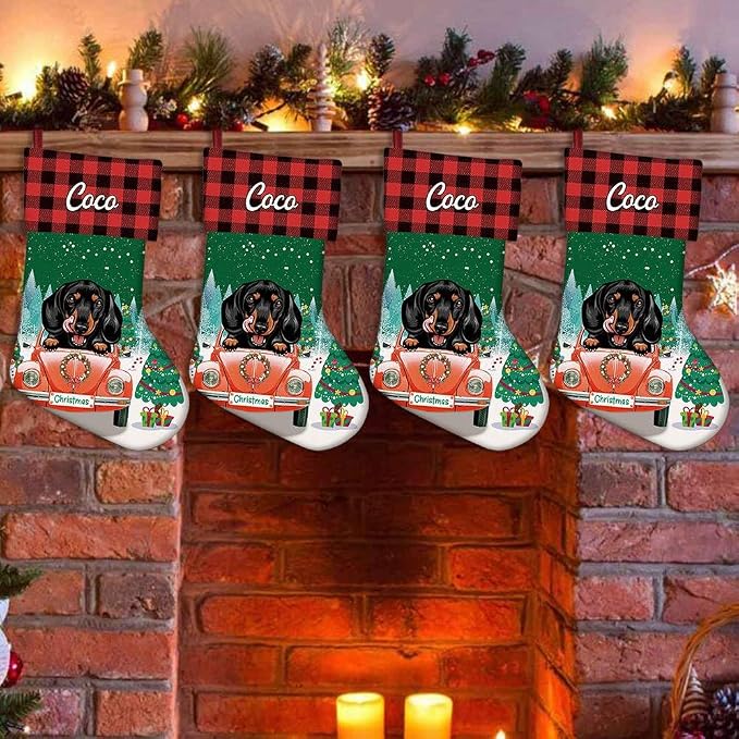 Personalized 1 Pack Christmas Stocking Funny Pembroke Welsh Corgi Dog Stocking Christmas Tree Winter Fireplace Holiday Decoration 14"