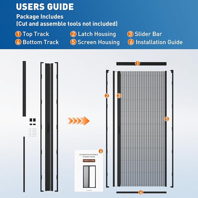 MAGZO Custom Heavy Duty Retractable Screen Door - Center Opening | Thick Removable Aluminum Frame, Tough PET Mesh, No-Drill Reversible for Balcony, Patio, Sliding Doors, Critter Block