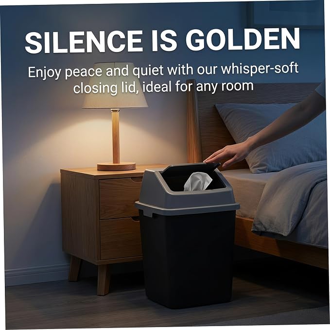 Liter Plastic Trash Bin Replacement Lid for Commercial Trash Bins and Garbage Containers, Rectangle Flip Top Cover with Easy Removal and Cleaning, for Office and Pet Food Storage