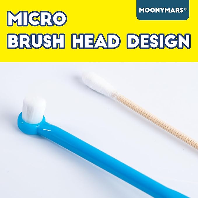 Small Dog Toothbrush, Cat & Puppy Tooth Brushing Kit, Ultra Soft & Mini Head Teeth Brush for Kitten & Tiny Pet, Doggy Toothbrushes Deep Dental Cleaning, 1 PCS - Blue
