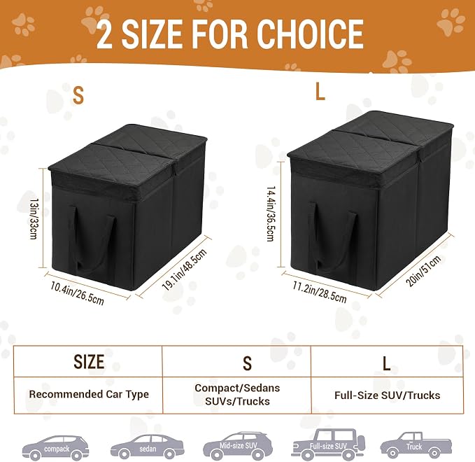 Car Seat Extender for Large Dogs, Back Seat Extender for Dogs up to 120 LBS Large Dog Extender with Storage Car Organizer Gap Filler for Front or Back Seat