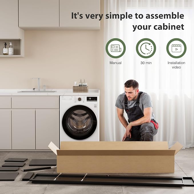 Broom Closet Storage Cabinet,Metal Cleaning Supply Tool Cabinet,Utility Cabinets for Brooms & Mops Black Garage Organization Cabinet for Laundry Room, Bathroom