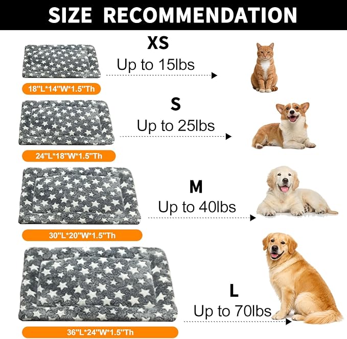 Washable Dog Bed Mat with Anti-Slip Bottom, Deluxe Plush Memory Foam Crate Pad & Waterproof Outdoor Kennel Mat for Dogs & Cats-Durable Crates Beds, Large Medium Small Puppy Size24 x 18",Green