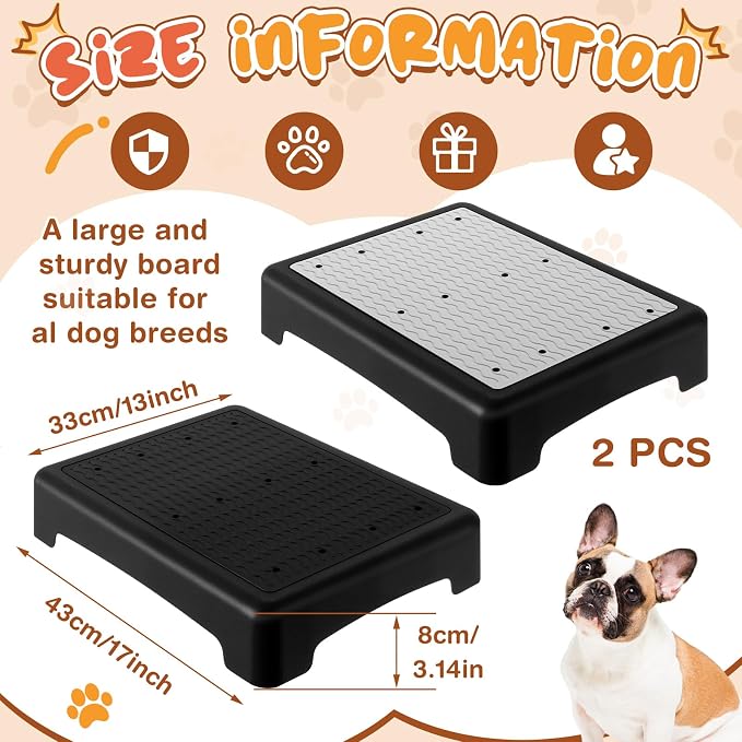 2 Pcs Dog Training Platform Dog Place Board with Non-Skid Surface, Portable Agility Platform, Puppy Training Stand Equipment Suitable for Small, Medium Dogs (Not for Large Dog)