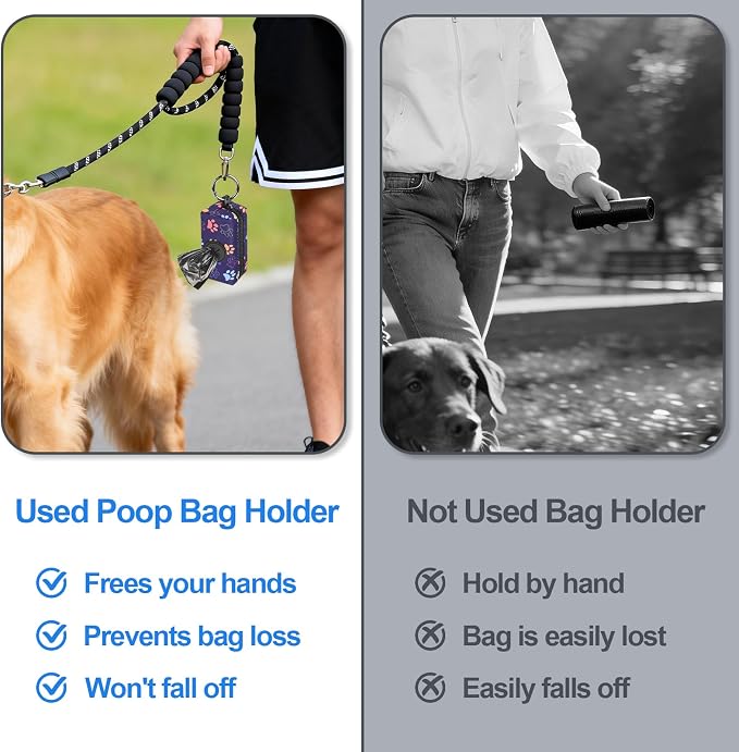2pack Dog Poop Bag Holder Zippered Pet Waste Bags Dispenser