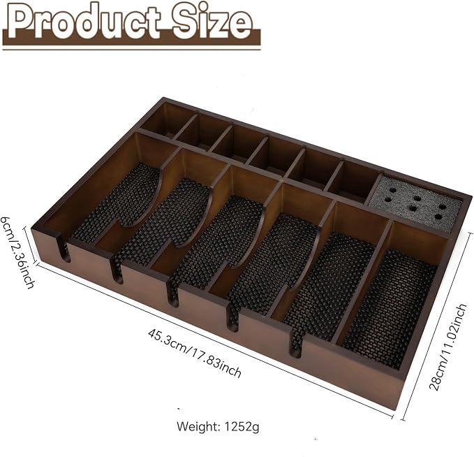 Barber Organizer Station, Wooden Multi-Functional Barber Accessories Storage Tray, Adjustable Multi-Slot Hairdressing Tool Storage Station Suitable for Hair Salons, Home Use, and Pet Shops