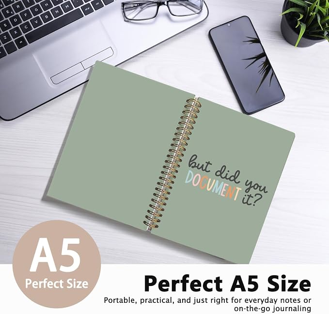 LIANGW But Did You Document It Funny Green Notebooks for Work | Funny Work Gifts for Coworkers & Boss, Coworker Office Gifts for Men Women, Funny Office Supplies, Fun Notebooks 5.5x8.3 In