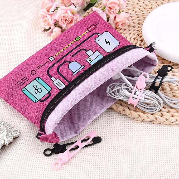 Sisadodo Charging Cable Organizer Travel Bag Toiletry Makeup Cosmetic Bags Medicine Med Toiletry Bag Pouch Diabetic Gifts Bags