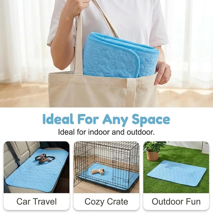 Cooling Mat Summer Washable Cat Cooling Mat for Pet Anti-Slip Sleeping Rug | Summer Breathable Washable Mat Cushion For Puppy Kennel Carrier Indoor Outdoor Sleeping And Travel Washable Cat Cooling Mat
