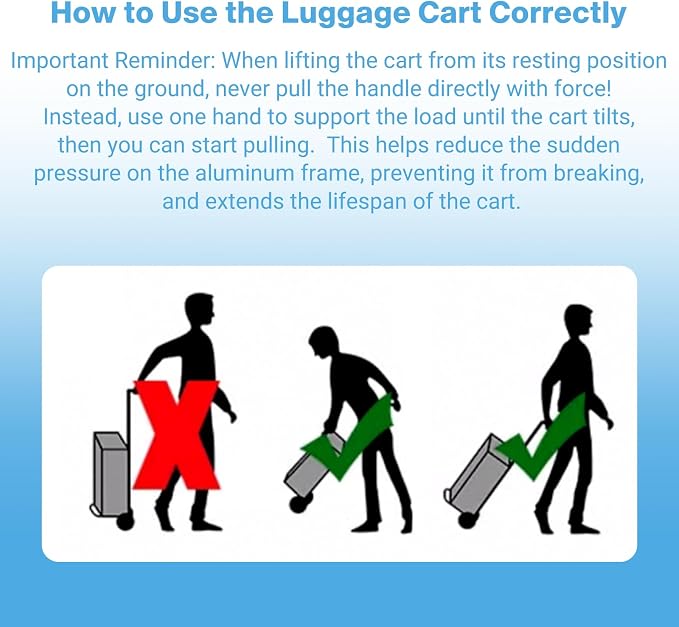 Vsaikeo Small Folding Hand Truck Dolly with 2 Wheels, Foldable Luggage Cart | Lightweight Aluminum Collapsible Cart Portable Dolly for Airport Travel Moving Use