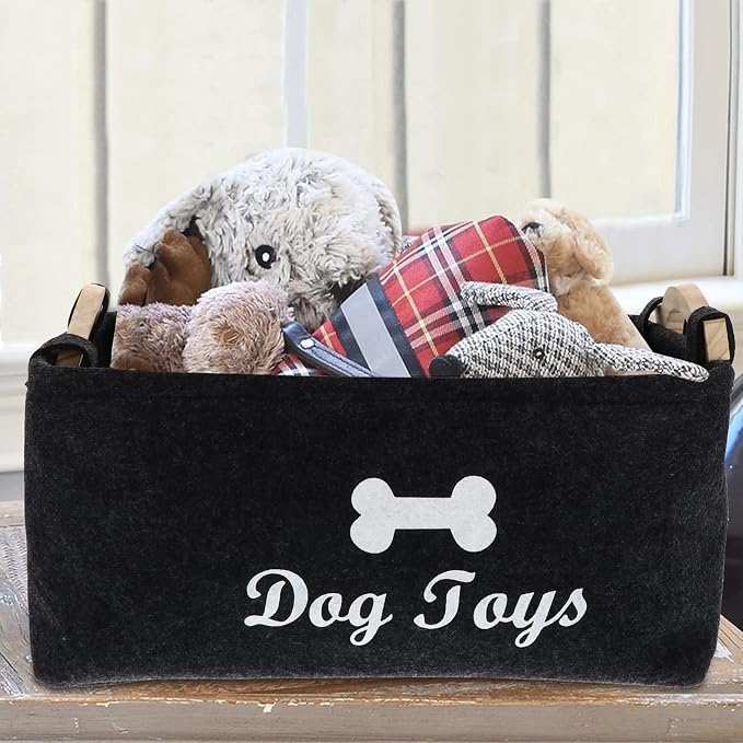 TEHAUX Puppy Supplies Pet Dog Storage Basket, Pet Organizing Blankets Leashes and Food for Holding Dog, Food, Clothes, Easy and Convenient to Carry Supplies Containers